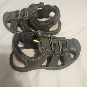 Little Kids Black Draw Cord Fisherman Water Shoe Sandals Size 1.5/2